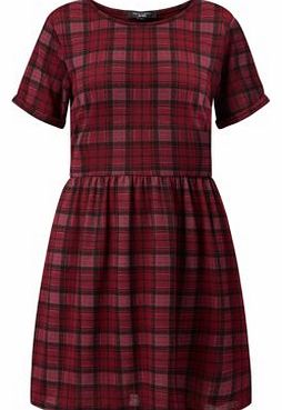 Petite Red Check T-Shirt Dress 3200111