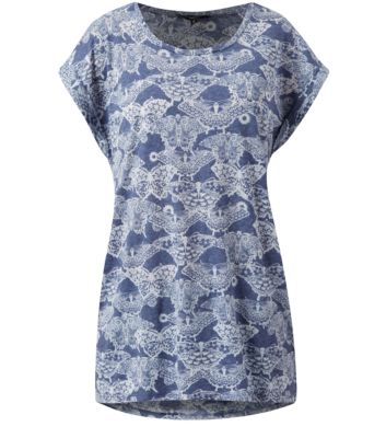 Tall Navy Burnout Butterfly Print T-Shirt 3198142