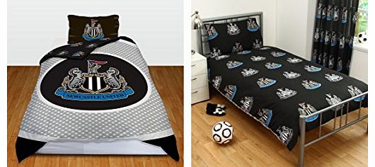 Newcastle United F.C. OFFICIAL Newcastle United FC Bullseye Single Reversible Duvet Cover and Pillowcase Set (NCUSD2)