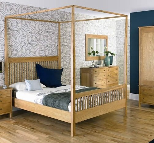 newhaven Oak 4 Poster Bedstead - 150cm