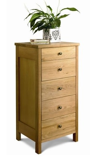 Oak 5 Drawer Chest