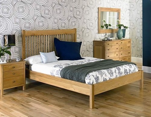 newhaven Oak Double Slatted Bedstead