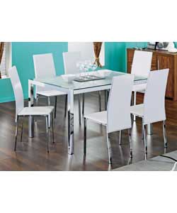 Nice Chunky Chrome Table and 6 Chairs