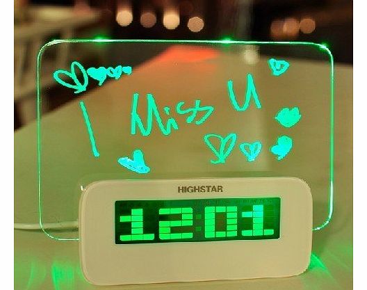 niceEshop TM) 5 LED Message Board With Highlighter Digital Alarm Clock With 4 Port USB Hub