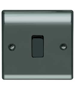 Nickel Single 2-Way Light Switch - Black