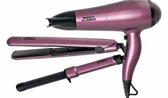 Nicky Clarke 3 Piece Hair Care Set - Pink