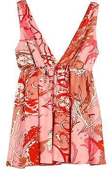 Nieves Lavi Babydoll Print Top