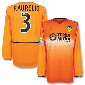 Nike 02-03 Valencia Away L/S Shirt   F.Aurelio No.3