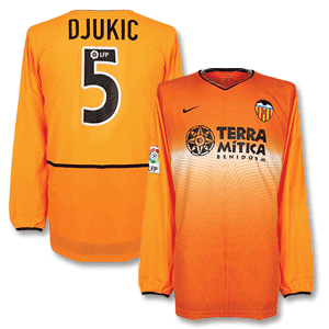 Nike 02-03 Valencia Away LFP L/S Shirt   Djukic No. 5