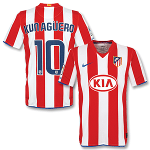 Nike 08-09 Atletico Madrid Home Shirt   Kun Aguero 10