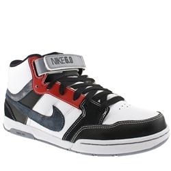 Nike 6.0 Male Nike 6.0 Air Mogan Mid Leather Upper Hi Tops in White and Black