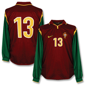 Nike 98-99 Portugal Home L/S Players Shirt   No.13