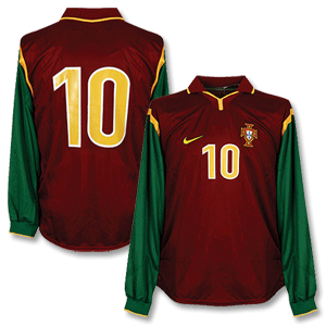 Nike 98-99 Portugal Home L/S Shirt   No. 10