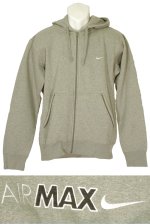 Air Max Fleece Hooded Zip Top Grey Size Large