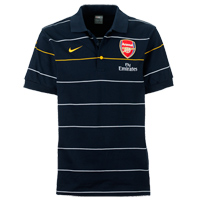 Arsenal Travel Polo - Dark Obsidian/Pro Gold.