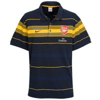 Arsenal Travel Polo - Heather/Obsidian/Gold.