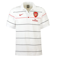 Arsenal Travel Polo - White/True Red.