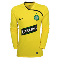 Celtic Home Goalkeeper Shirt 2008/09 - Zest/Black.