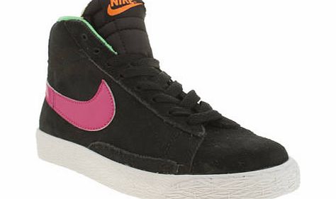 kids nike black  pink blazer mid vintage