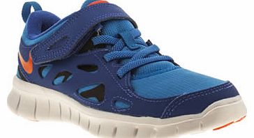 kids nike blue free 2-0 boys junior 5600895060