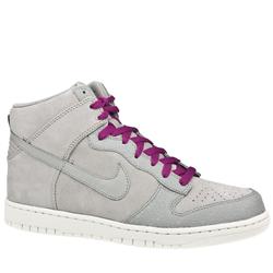 Nike Male Dunk Hi Premium Ii Leather Upper Fashion Trainers in Light Grey