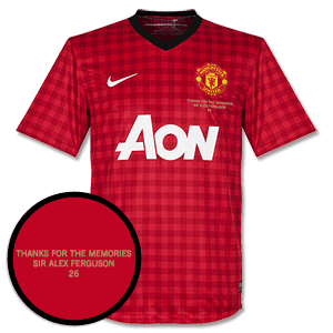 Man Utd Home Shirt 2012 2013 with Sir Alex