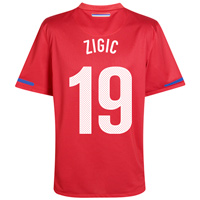 Nike Serbia Home Shirt 2010/12 with Zigic 19 printing.