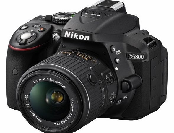 Nikon D5300 Digital SLR with 18-55mm VR II Compact Lens Kit - Black (24.2 MP) 3.2 inch LCD