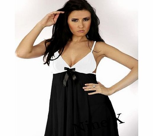 Nine X - Sexy Lingerie, Babydoll with G-string size 8-28 ,S - 8XL Black 7XL