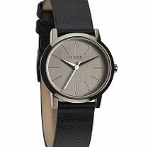 Nixon Ladies The Kenzi Leather Gunmetal Black