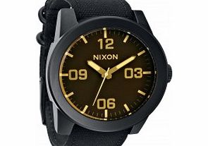 Nixon Mens Corporal Matte Black and Orange Tint