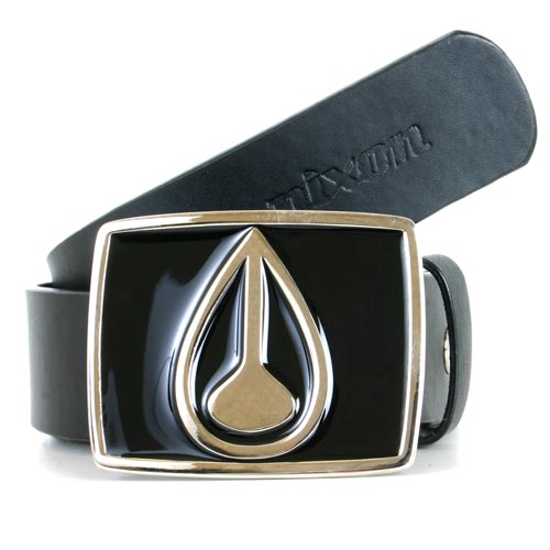 Mens Nixon Enamel Icon Leather Belt Black