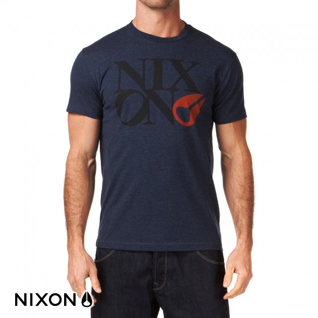 Mens Nixon Philly Too T-Shirt - Navy Heather