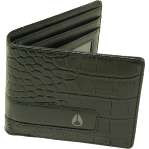 Mens Nixon Showdown Wallet. Black Croc PU