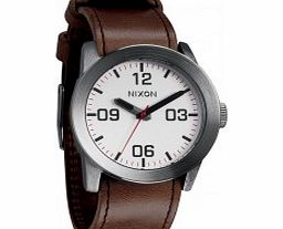 Nixon Mens Private Silver Brown Watch