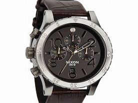 Nixon Mens The 48-20 Chrono Leather Brown Gator