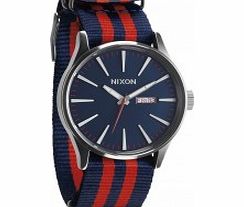 Nixon Mens The Sentry Navy Red Watch