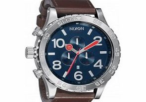 Nixon The 51-30 Chrono Leather Blue Brown Watch