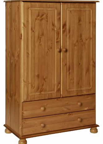 NJA Furniture Copenhagen 2-Door 2-Drawer Combi Robe, 138 x 89 x 48 cm, Antique Pine