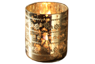 Nkuku Antique Style Silvered Tea Light Holder