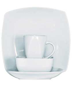 Everyday 12 Piece Bosa Square White Dinner Set