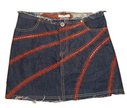 No Lita Womens Embroidered denim skirt