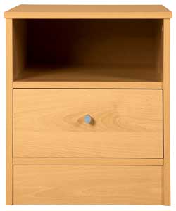 Malibu 1 Drawer Bedside Cabinet - Beech