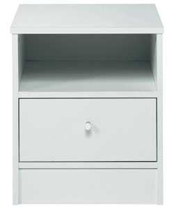 no Malibu 1 Drawer Bedside Cabinet - White