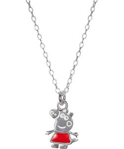 no Peppa Pig Sterling Silver Enamel Pendant