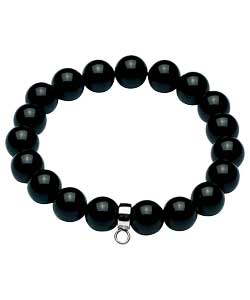 no Sterling Silver Agate Bead Charm Carrier Bracelet