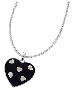 no Sterling Silver Black Enamel and Cubic Zirconia