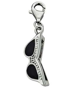 no Sterling Silver Black Enamel Sunglasses Charm