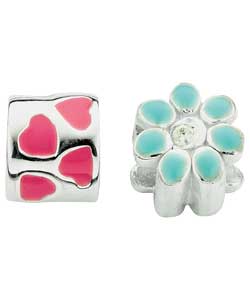 no Sterling Silver Childs Charms - Enamel Heart