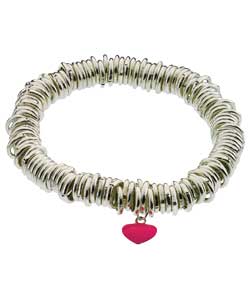 no Sterling Silver Childs Pink Heart Charm Stretch